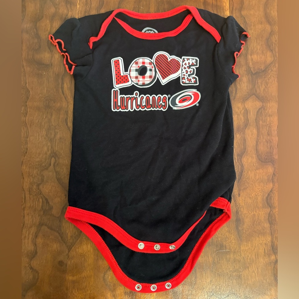 Carolina Hurricanes | NHL Team | Red and Black Baby Onesie 18 Months
